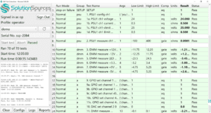 SSP Functional Test Platform SW A table with multiple columns of data.
